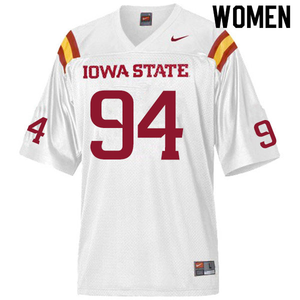 Iowa State Cyclones Women's #94 Cameron Shook Nike NCAA Authentic White College Stitched Football Jersey KY42J48ME